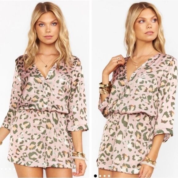 NWT Show Me Your MuMu Walker Romper in pink cheetah-X11 - Picture 1 of 6